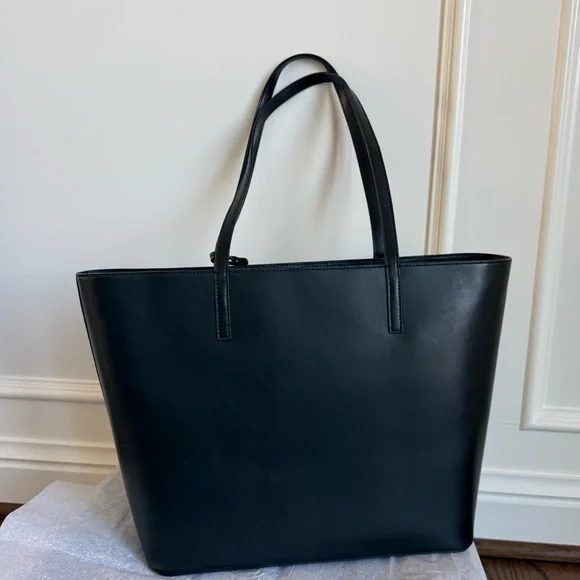 Kate Spade Janie Black Leather Medium Tote zip closure - Picture 6 of 9